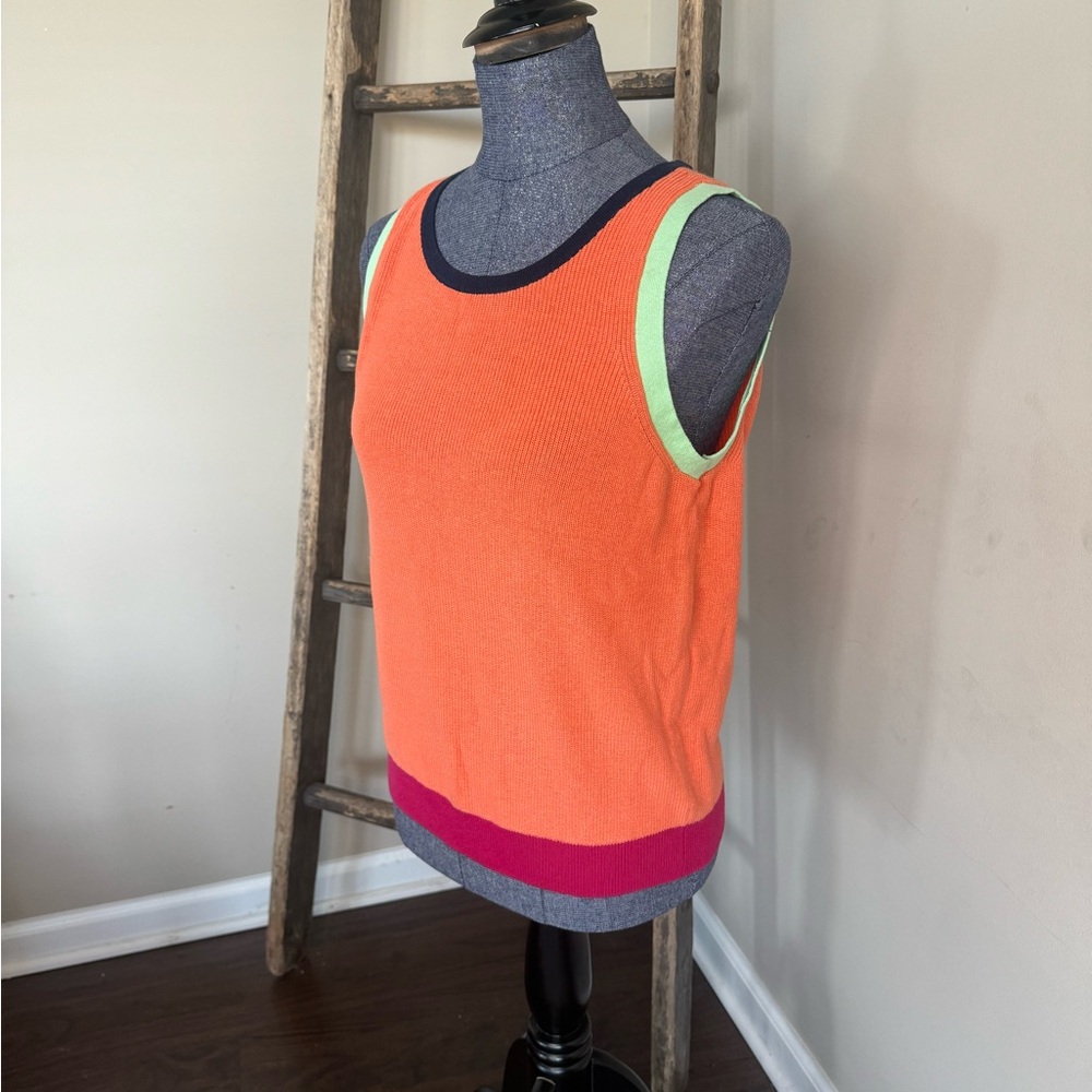 LOFT Women's Colorblocked Sweater Tank  100% Cotton - Picture 2 of 11